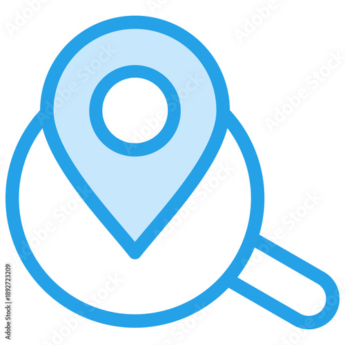 Tracking Outline Blue Color Icon