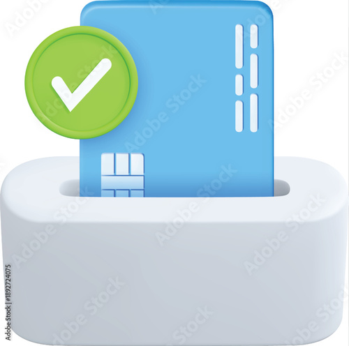 Safe Secure Credit Card Payment Card with Checkmark Icon