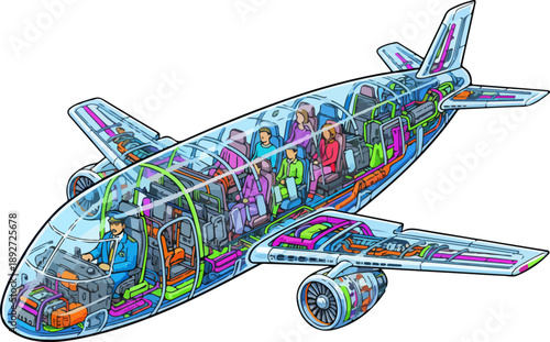 X-Ray Jet Aircraft Human View Vector