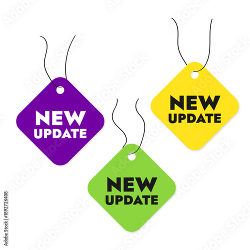 Second set of tags on a thread flat vector without background new update set in different colors