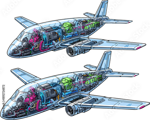 Dual Aircraft X-Ray Structure Vector