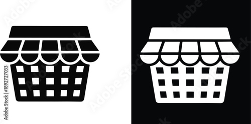 Shop store icon symbol, online shopping marketplace icons. Shop building icon set, vector .