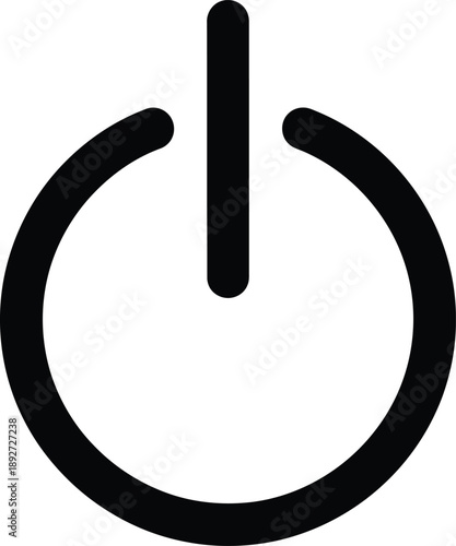 Universal power button symbol, isolated on white background