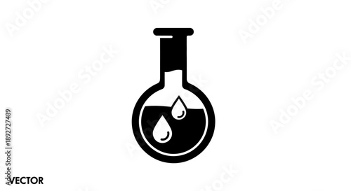 Erlenmeyer Flask with Liquid Drops in a Chemistry Laboratory on an Isolated White Background