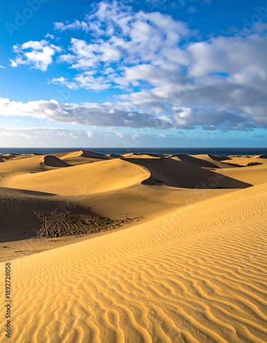 Sand Dunes of Maspalomas - A Desert Landscape by the Sea.