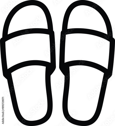 Pair of Slippers Icon isolated on white background