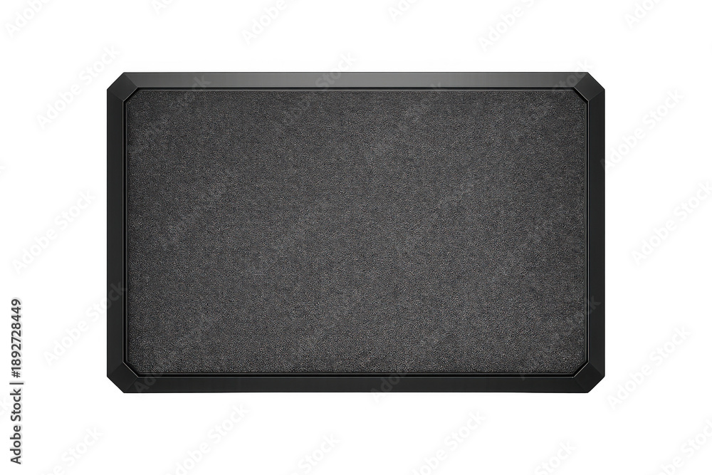 Fototapeta premium Minimalist dark textured surface with a sleek black frame on a black background