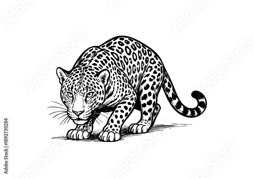 Jaguar hand drawn simple sketch vector illustration