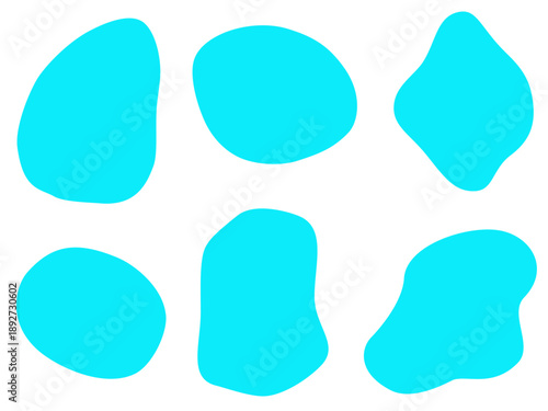 有機的な抽象シェイプセット　フラットな不規則形の背景素材