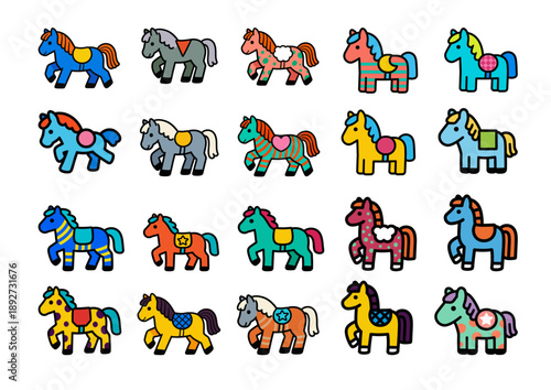 Minimalist pony cartoon character creative vector graphic simple clean design resource for modern creative projects