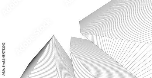 abstract architecture linear form 3d