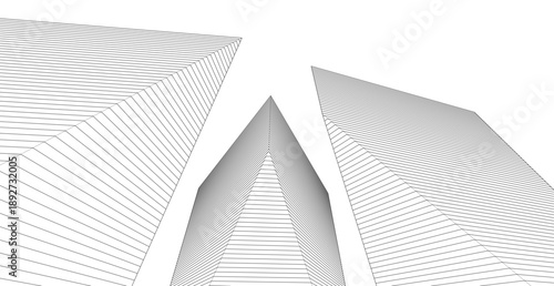 abstract architecture linear form 3d