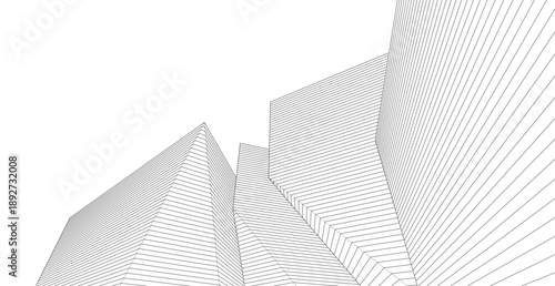 abstract architecture linear form 3d