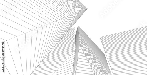 abstract architecture linear form 3d