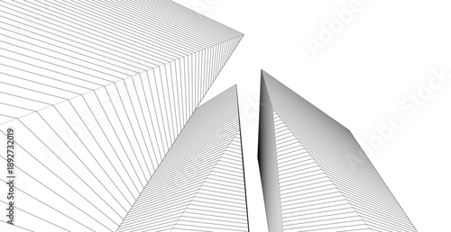 abstract architecture linear form 3d