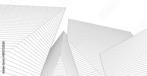 abstract architecture linear form 3d