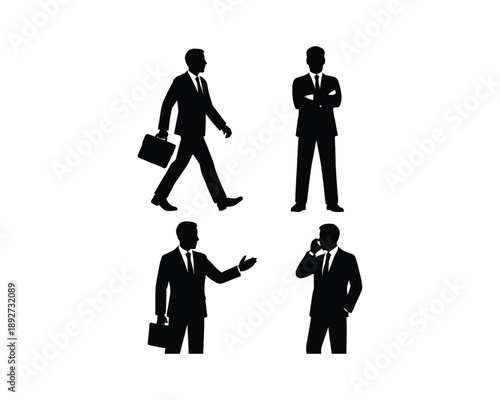 Businessman silhouettes, Businessman with briefcase, Corporate leader, executive CEO, professional presentation, businessman engaged phone, businessman with laptop, professional analyzing, investment 