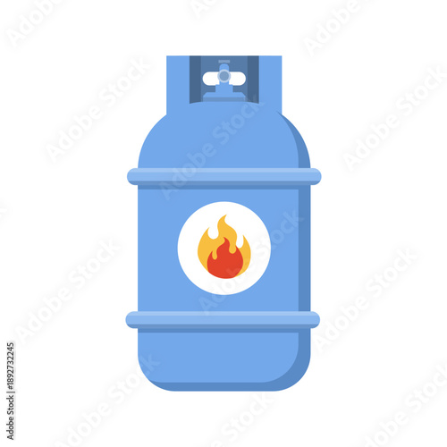Vector illustration of LPG gas cylinders including propane, butane, and methane. Concept for flammable gas storage, energy supply, and industrial safety.