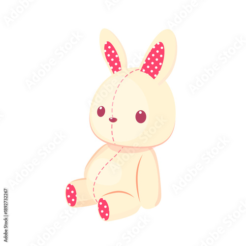 かわいいうさぎのぬいぐるみのベクターイラスト