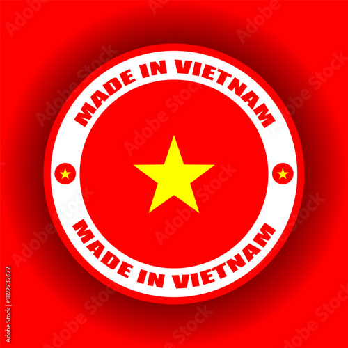Circular patriotic emblem signifying product origin from Southeast Asian nation with a central star design, ideal for product labeling and branding