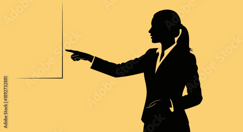 Confident businesswoman presenting data on screen Vector