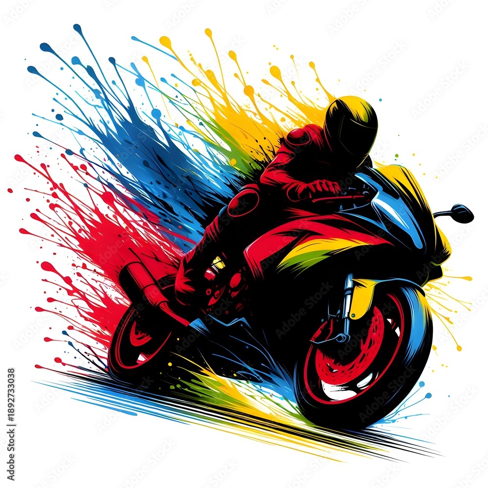 Fototapeta premium motorcycle rider silhouette