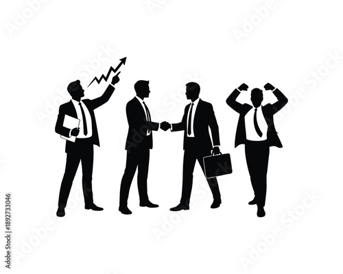 Businessman silhouettes, Businessman with briefcase, Corporate leader, executive CEO, professional presentation, businessman engaged phone, businessman with laptop, professional analyzing, investment 