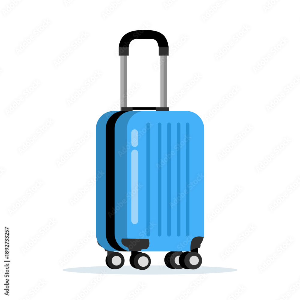 Fototapeta premium Vector cartoon illustration of a suitcase. Travel and holiday planning concept for summer vacations, tourism, journey preparation, and adventure visuals.