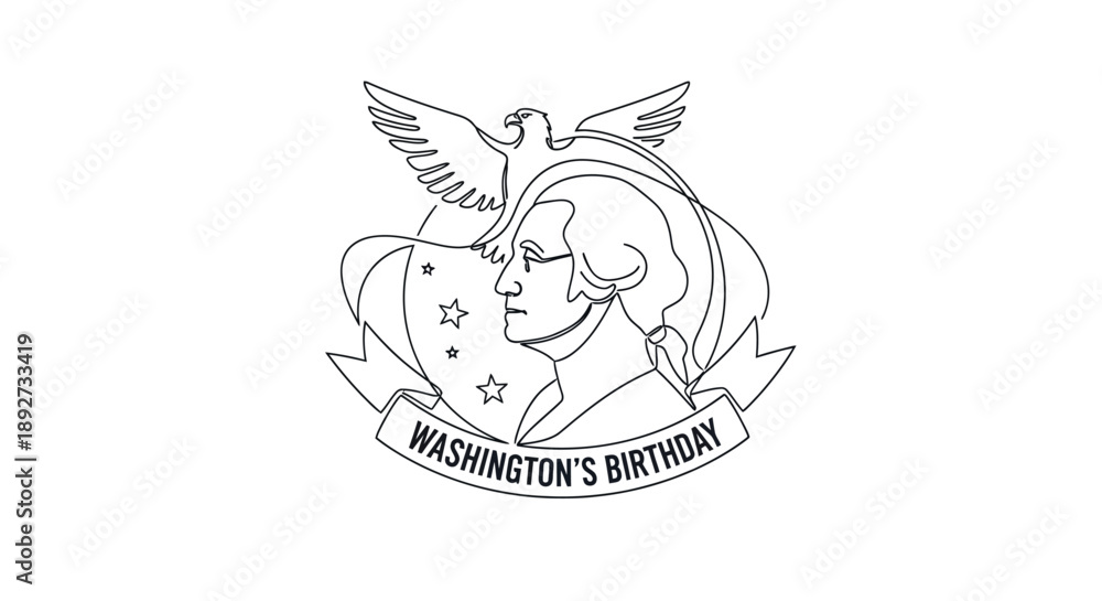 Fototapeta premium Washington's birthday, George Washington portrait with eagle