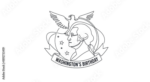 Washington's birthday, George Washington portrait with eagle