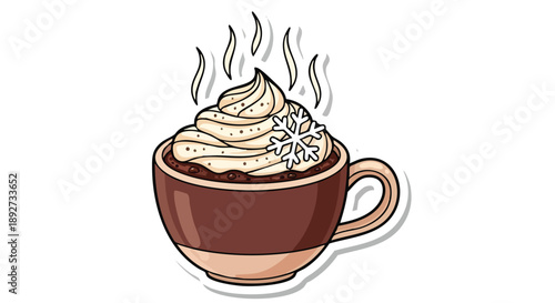 Inviting illustration of a steaming hot beverage, generously topped with whipped cream, offering warmth and comfort essential for thoughtful Ramadan Preparations