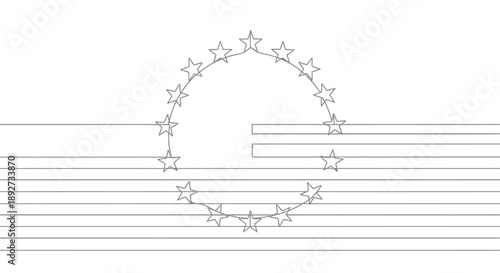 euro symbol with stars on lines