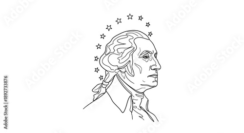 Thomas Jefferson with stars, founding father