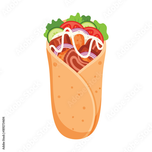 Delicious Wrapped Meal with Fresh Vegetables