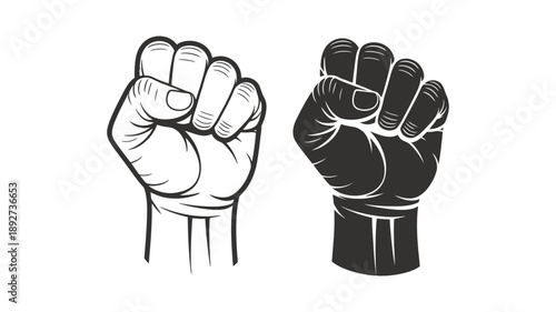 A powerful illustration of two clenched fists symbolizing unity, strength, and resistance