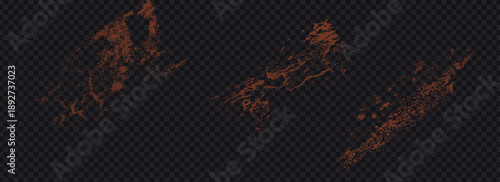 Cocoa dust particles. Flying dry powder texture on transparent background.  Cinnamon powder texture.Eps10