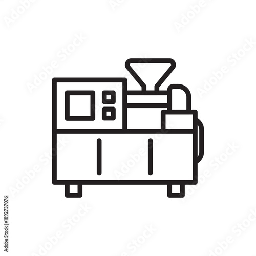 Blister pack machine icon. Pharmaceutical packaging and automated thermoforming, represents unit-dose encapsulation, medical supply chain efficiency, PVC cavity forming, and industrial sealing systems