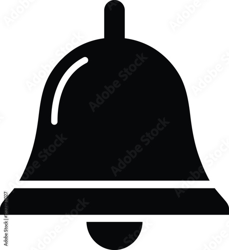 Black silhouette of a bell with a clapper and handle on a white background symbol
