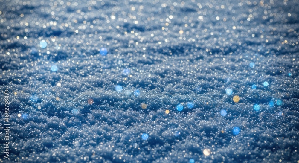 Obraz premium Snowflakes on a blue background with a bokeh effect.