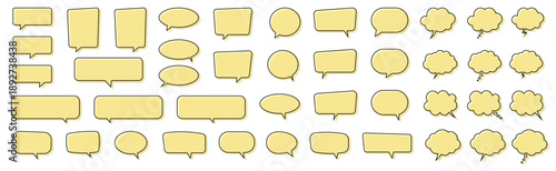 Yellow Chat and Speech Bubble Collection for Messaging, Conversation, Communication and UI Design