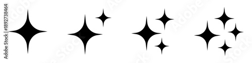 Shine icons. Sparkle star icon set. star burst symbols.