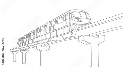 train on elevated track