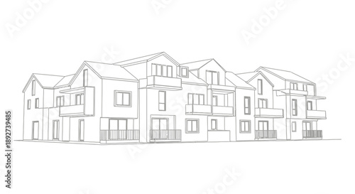 modern suburban townhouses