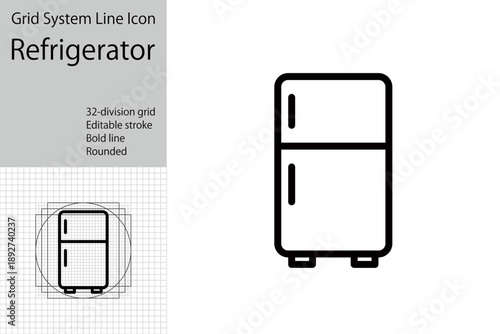 Refrigerator icon, frozen storage icon