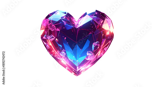 Colorful Heart Shaped Crystal Gemstone Jewel.