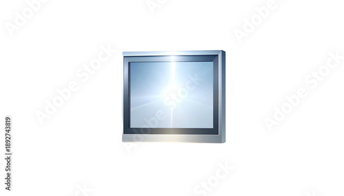 Silver Framed Mirror with Bright Reflection.