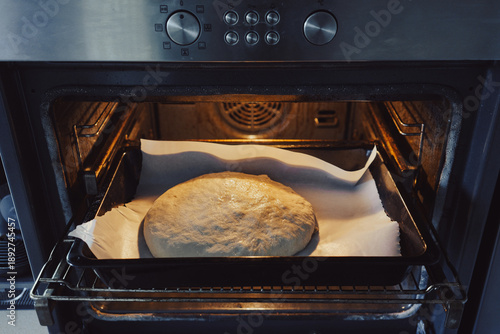 Baking bread in the oven at home