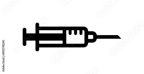 Medical Syringe Silhouette Icon