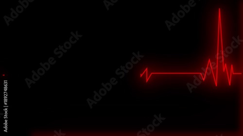 ECG heartbeat flatline displayed on monitor. Represents cardiac arrest, medical emergency, and health monitoring concepts, 4K resolution