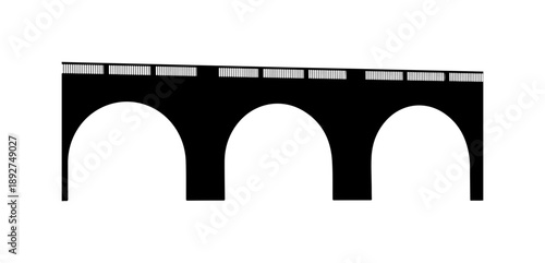 Silhouette of a Bridge with Arches